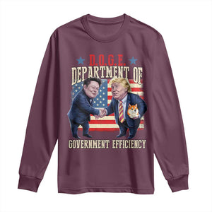 Trump Elon 2025 Long Sleeve Shirt DOGE Department of Government Efficiency TS09 Maroon Print Your Wear