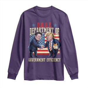 Trump Elon 2025 Long Sleeve Shirt DOGE Department of Government Efficiency TS09 Purple Print Your Wear