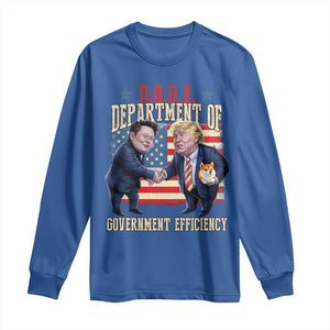 Trump Elon 2025 Long Sleeve Shirt DOGE Department of Government Efficiency TS09 Royal Blue Print Your Wear