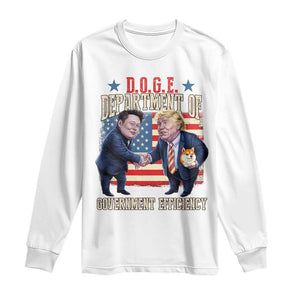 Trump Elon 2025 Long Sleeve Shirt DOGE Department of Government Efficiency TS09 White Print Your Wear