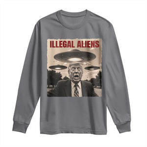 Funny Trump Illegal Aliens Long Sleeve Shirt TS09 Charcoal Print Your Wear