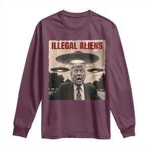 Funny Trump Illegal Aliens Long Sleeve Shirt TS09 Maroon Print Your Wear