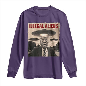 Funny Trump Illegal Aliens Long Sleeve Shirt TS09 Purple Print Your Wear