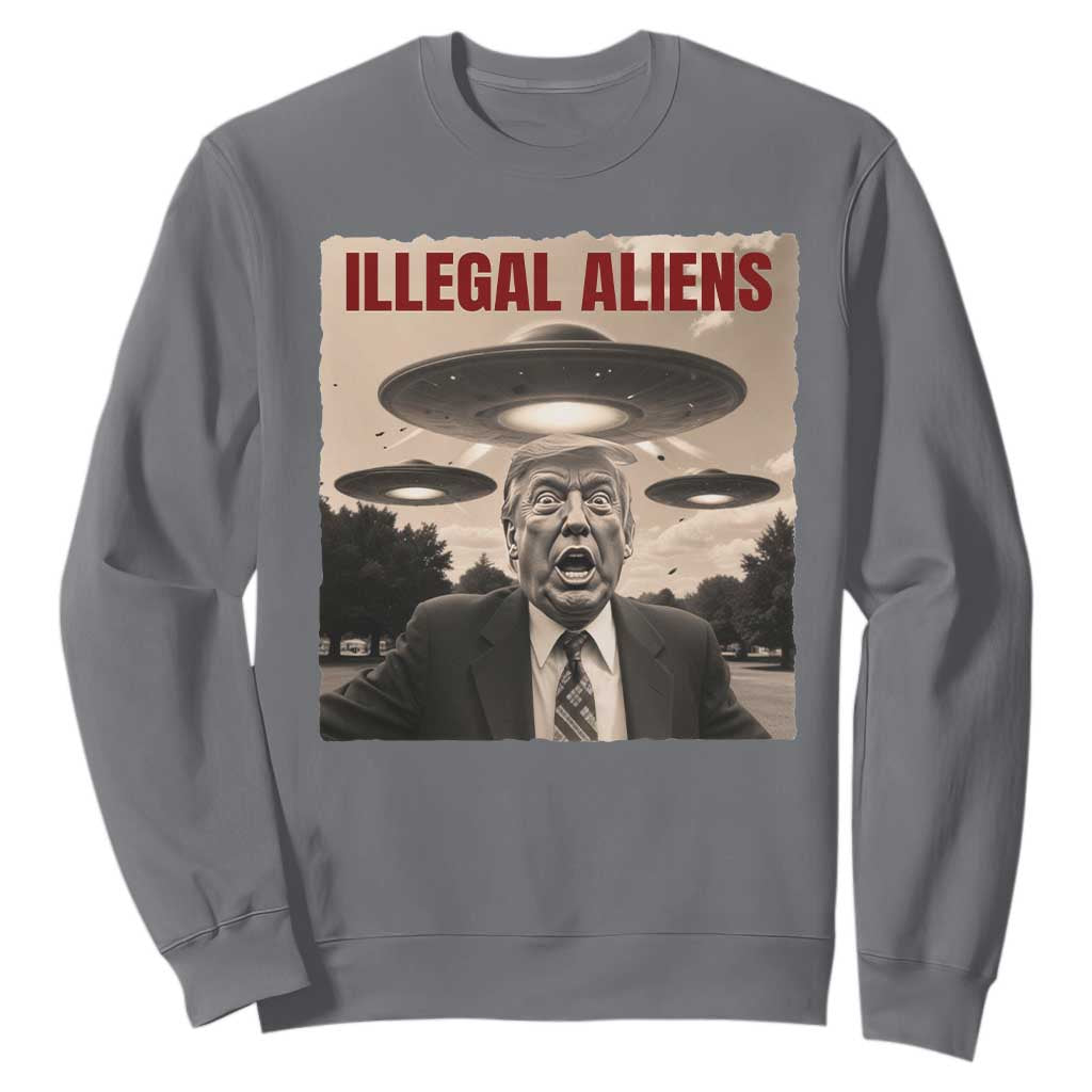 Funny Trump Illegal Aliens Sweatshirt TS09 Charcoal Print Your Wear