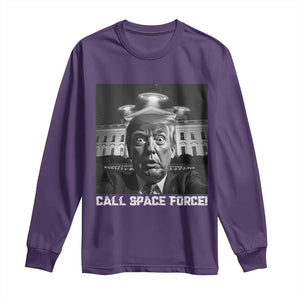 Illegal Aliens Funny Trump Long Sleeve Shirt Call Space Force TS09 Purple Print Your Wear