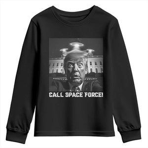 Illegal Aliens Funny Trump Youth Sweatshirt Call Space Force TS09 Black Print Your Wear