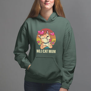 Mother's Day Cat Lover Hoodie No.1 Cat Mum Mother Of Cats TS09 Dark Forest Green Printyourwear