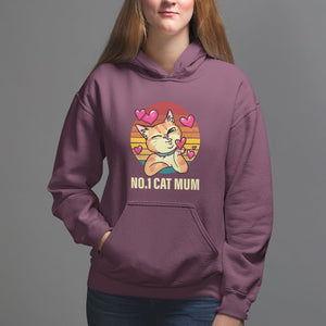 Mother's Day Cat Lover Hoodie No.1 Cat Mum Mother Of Cats TS09 Maroon Printyourwear