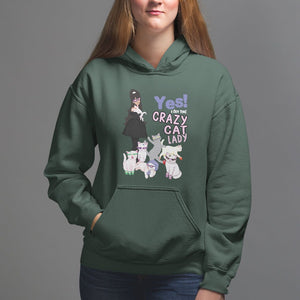 Mother's Day Cat Lover Hoodie Yes I Am The Crazy Cat Mom TS09 Dark Forest Green Printyourwear