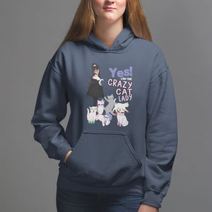 Mother's Day Cat Lover Hoodie Yes I Am The Crazy Cat Mom TS09 Navy Printyourwear