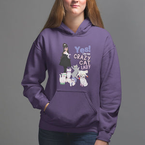 Mother's Day Cat Lover Hoodie Yes I Am The Crazy Cat Mom TS09 Purple Printyourwear