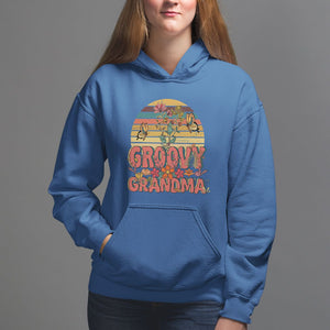 Mother's Day Grandma Groovy Floral Hippie Retro Flower Hoodie TS09 Royal Blue Printyourwear