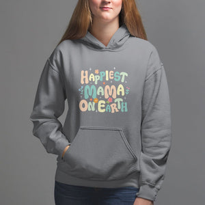 Mother's Day Hoodie Happiest Mama On Earth Groovy TS09 Charcoal Printyourwear