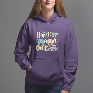 Mother's Day Hoodie Happiest Mama On Earth Groovy TS09 Purple Printyourwear