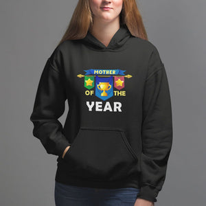 Mother's Day Hoodie Mother Of The Year Award Medal TS09 Black Printyourwear