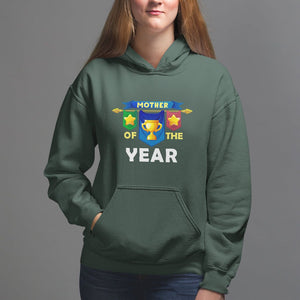 Mother's Day Hoodie Mother Of The Year Award Medal TS09 Dark Forest Green Printyourwear