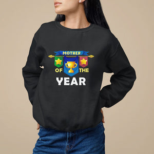 Mother's Day Sweatshirt Mother Of The Year Award Medal TS09 Black Printyourwear