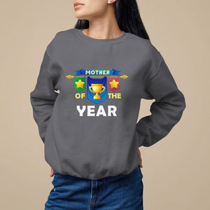 Mother's Day Sweatshirt Mother Of The Year Award Medal TS09 Charcoal Printyourwear