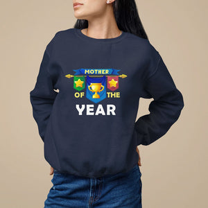 Mother's Day Sweatshirt Mother Of The Year Award Medal TS09 Navy Printyourwear