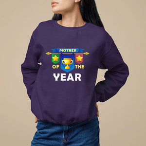 Mother's Day Sweatshirt Mother Of The Year Award Medal TS09 Purple Printyourwear