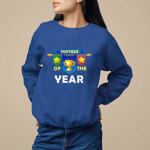 Mother's Day Sweatshirt Mother Of The Year Award Medal TS09 Royal Blue Printyourwear