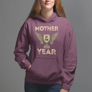 Mother's Day Hoodie Mother Of The Year Award Medal TS09 Maroon Printyourwear