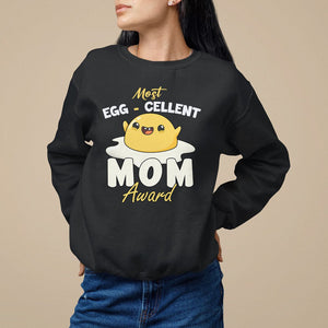 Mother's Day Sweatshirt Most Eggcelent Mom Cute Egg TS09 Black Printyourwear