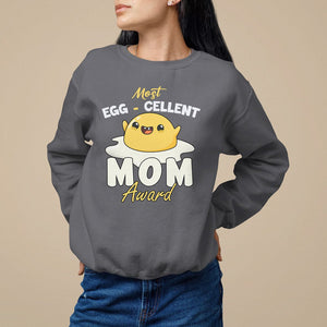 Mother's Day Sweatshirt Most Eggcelent Mom Cute Egg TS09 Charcoal Printyourwear