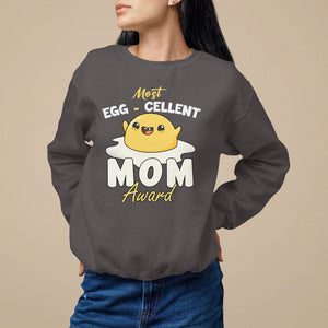 Mother's Day Sweatshirt Most Eggcelent Mom Cute Egg TS09 Dark Chocolate Printyourwear