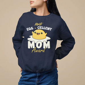 Mother's Day Sweatshirt Most Eggcelent Mom Cute Egg TS09 Navy Printyourwear