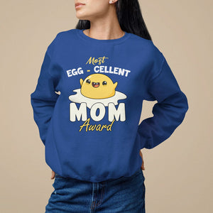 Mother's Day Sweatshirt Most Eggcelent Mom Cute Egg TS09 Royal Blue Printyourwear