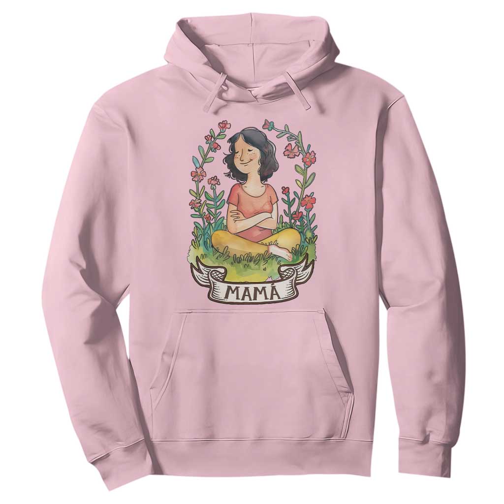 Mother's Day Mama Picture Hoodie TS09 Light Pink Print Your Wear
