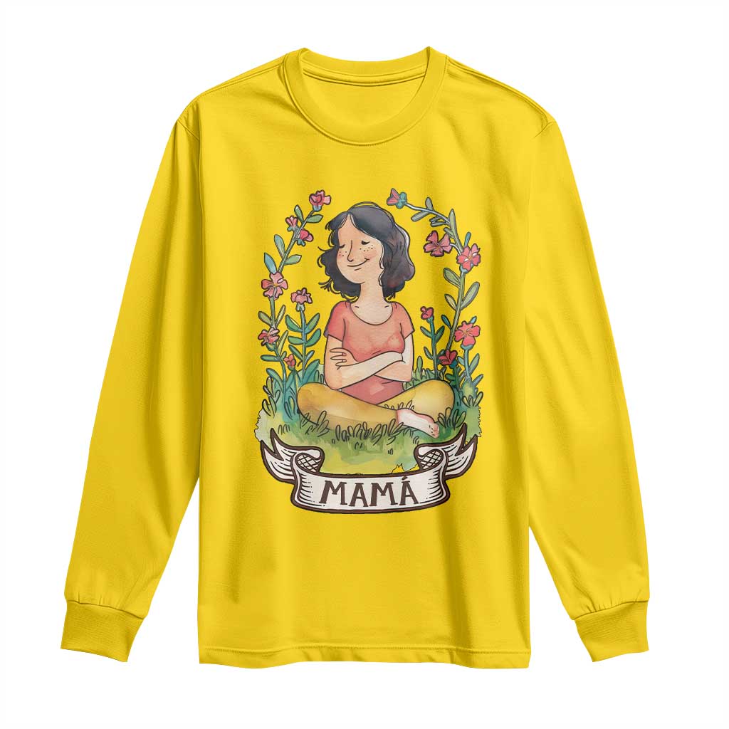 Mother's Day Mama Picture Long Sleeve Shirt TS09 Daisy Print Your Wear