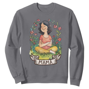 Mother's Day Mama Picture Sweatshirt TS09 Charcoal Print Your Wear