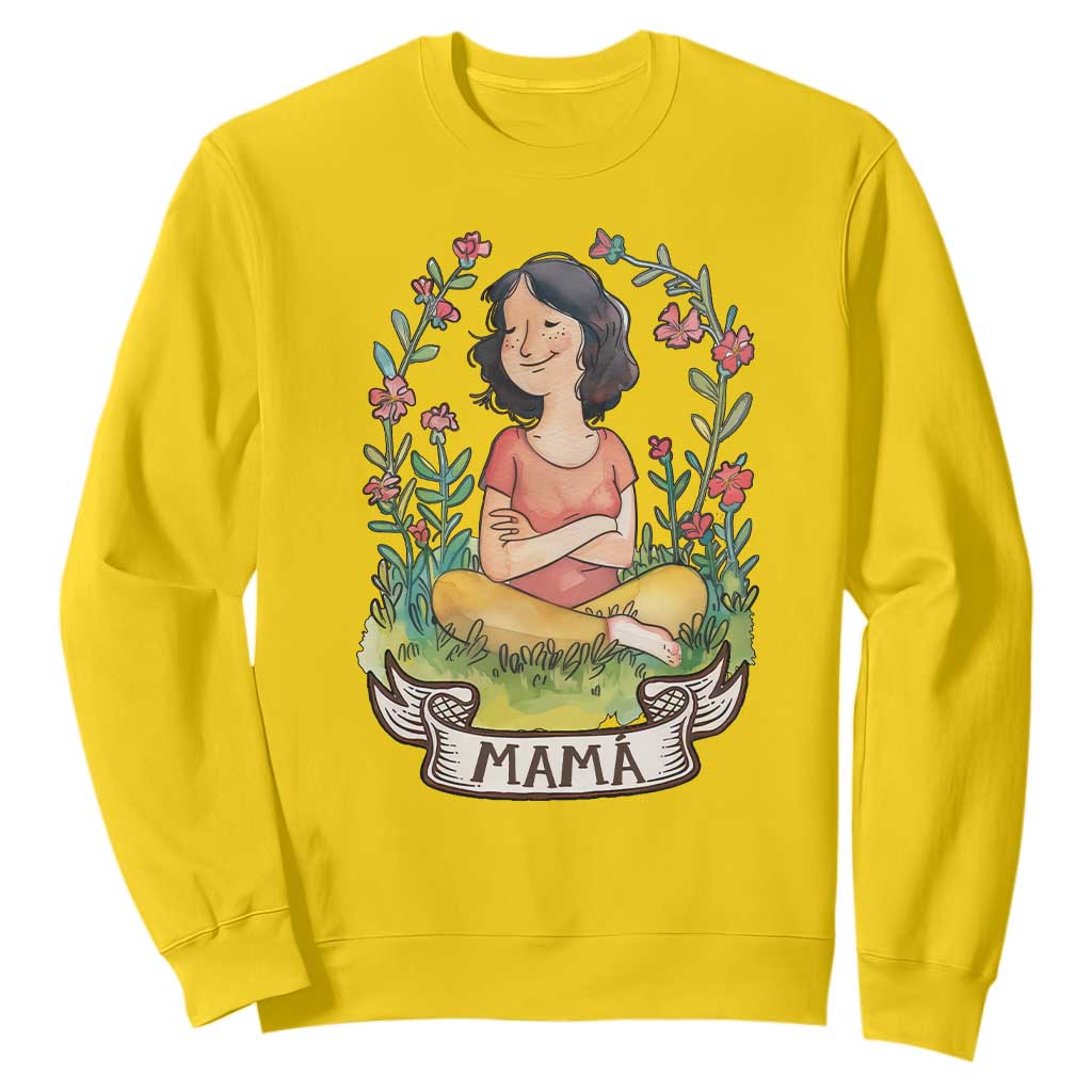 Mother's Day Mama Picture Sweatshirt TS09 Daisy Print Your Wear