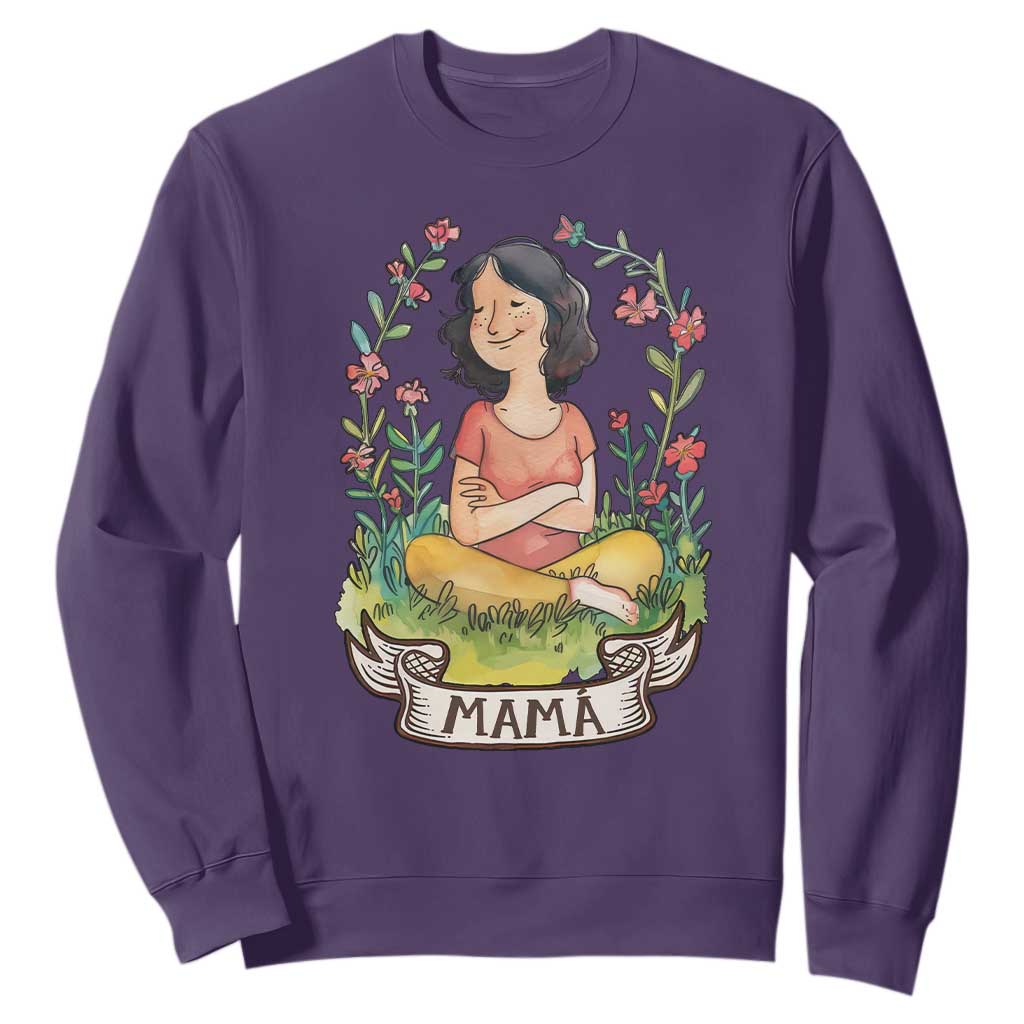 Mother's Day Mama Picture Sweatshirt TS09 Purple Print Your Wear