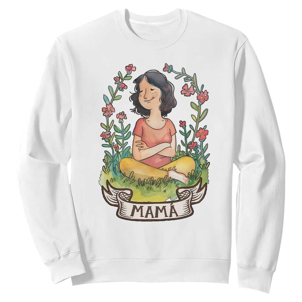 Mother's Day Mama Picture Sweatshirt TS09 White Print Your Wear