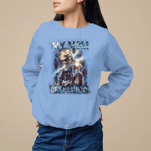 Mother's Day Sweatshirt My Mom Is My Best Friend Cool Mommy Motorcycle TS09 Carolina Blue Printyourwear