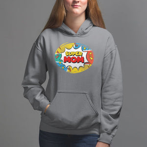 Mother's Day Super Mom Comic Hoodie TS09 Charcoal Printyourwear