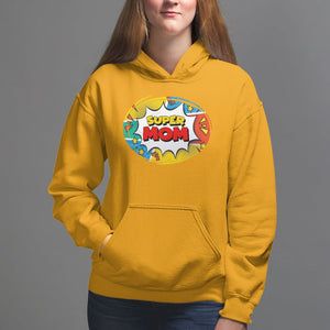 Mother's Day Super Mom Comic Hoodie TS09 Gold Printyourwear