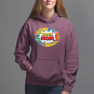 Mother's Day Super Mom Comic Hoodie TS09 Maroon Printyourwear