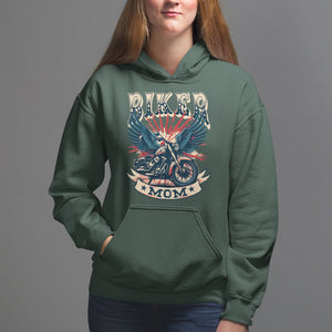 Mother's Day Hoodie Biker Mom Cool Mommy Motorcycle TS09 Dark Forest Green Printyourwear