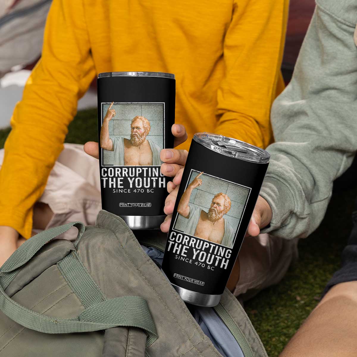 Funny Greek Philosophy Socrates Tumbler Cup Corrupting The Youth Philosopher TS09 Print Your Wear