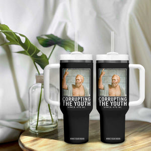 Funny Greek Philosophy Socrates Tumbler With Handle Corrupting The Youth Philosopher TS09 Print Your Wear