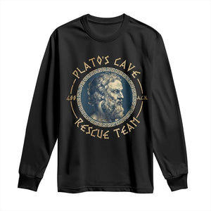 Greek Philosophy Plato Long Sleeve Shirt Platos Cave Rescue Team TS09 Black Print Your Wear