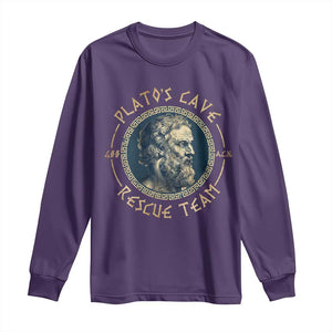Greek Philosophy Plato Long Sleeve Shirt Platos Cave Rescue Team TS09 Purple Print Your Wear