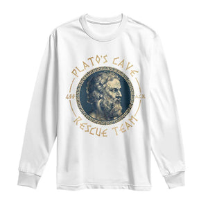 Greek Philosophy Plato Long Sleeve Shirt Platos Cave Rescue Team TS09 White Print Your Wear