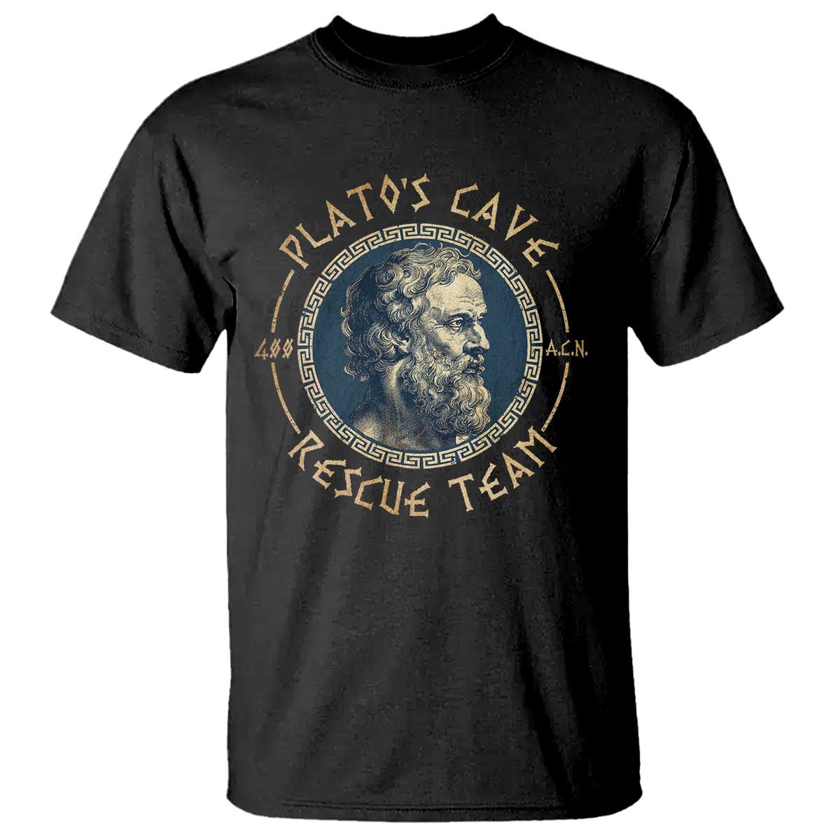 Greek Philosophy Plato T Shirt Platos Cave Rescue Team TS09 Black Print Your Wear