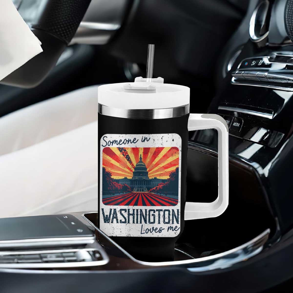 Someone In Washington Loves Me Tumbler With Handle U.S. Capitol Building DC TS09 Print Your Wear