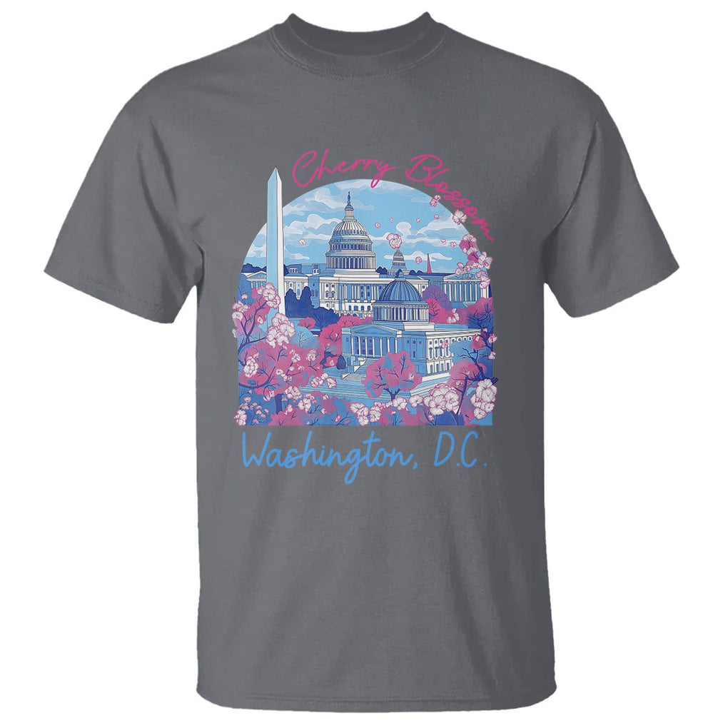Washington DC Lover Cherry Blossom T Shirt TS09 Charcoal Print Your Wear